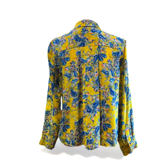 Club Monaco Printed Button Yellow Longsleeve - Picture 2 of 3